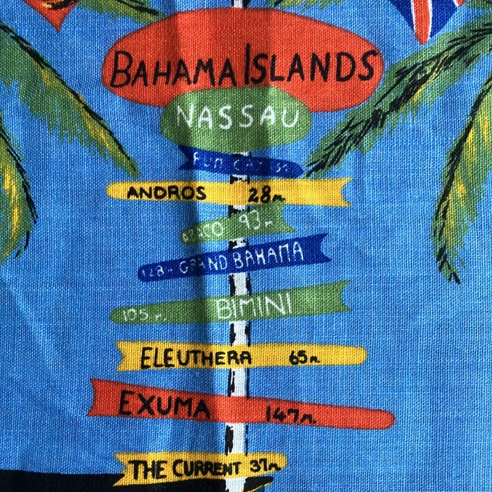 Vintage dead stock linen tea towel souvenir Nassau Bahamas 60s 70s - Picture 12 of 16